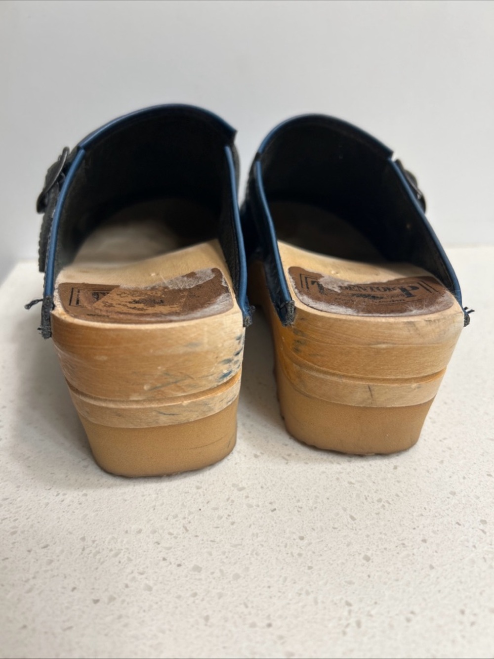 Troentorp Blue Leather Clog Shoes Sweden Size 37 - Picture 8 of 11